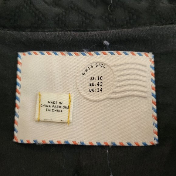 Anthropologie Postmark Womens US 10 Four Corners Shirt Dress Black Cotton Hi-Lo - Picture 10 of 12